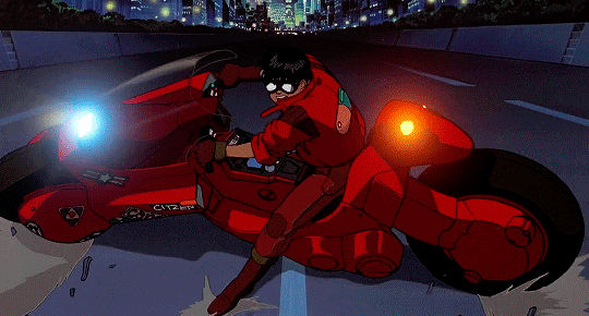 Animación de Kaneda en moto