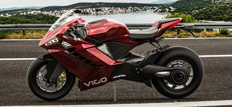 Moto Vigo simulada en la carretera